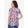 Woman Within Plus Size Lattice-Detail Cold-Shoulder Tee - 3 of 4