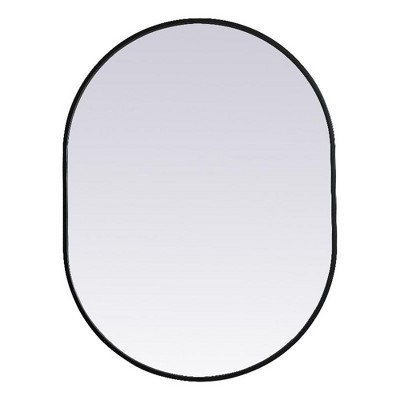 Elegant Lighting Metal Frame Oval Mirror 27x36 Inch in Black