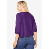 Woman Within Plus Size Rib Trim Cardigan Shrug - 3 of 4