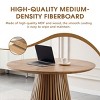 47" Natural Round Dining Table with Modern Slatted Pedestal,Space-Saving Kitchen Table for 4-6 Person-Baofuwish - 3 of 4