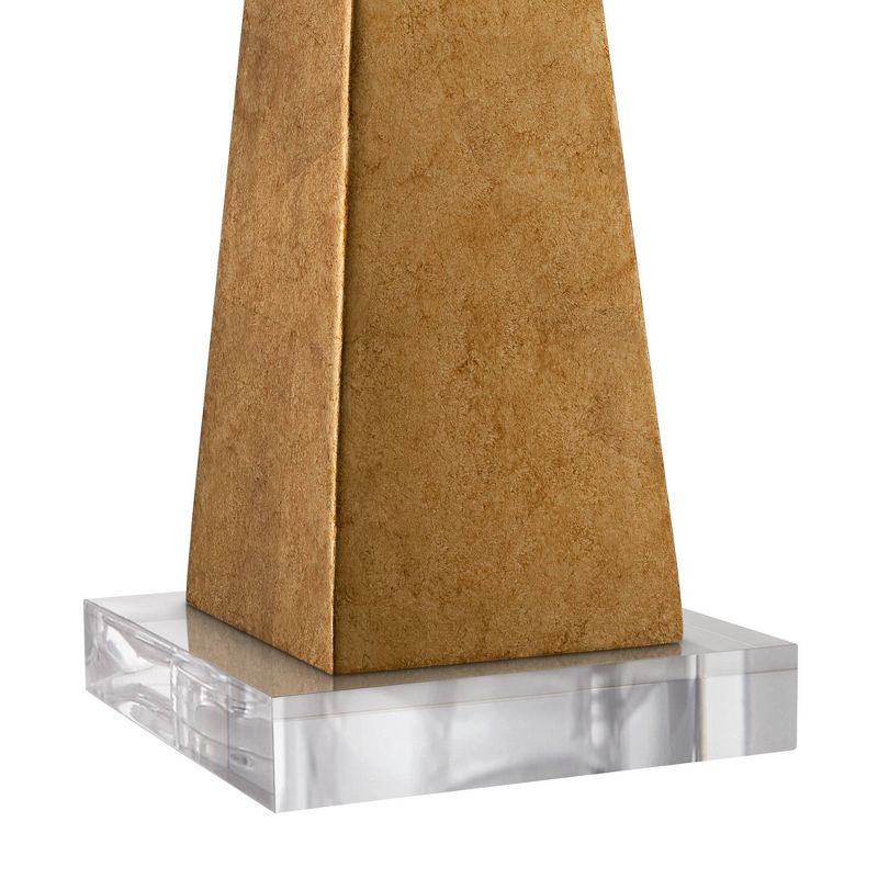 Possini Euro Design Obelisk Modern Table Lamp with Clear Square Riser 27 1/2" Tall Gold Leaf Black Paper Drum Shade for Bedroom Living Room Bedside, 5 of 9