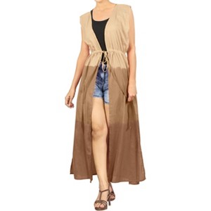 LA LEELA Women's Summer Vacation Holiday Wear Beach Open Front Slouchy Duster Beachwear Cardigans - 1 of 4