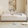 Twin/Full Size Velvet Upholstered Daybed with 2 Drawers and Soft Fabric Headboard - ModernLuxe - 2 of 4