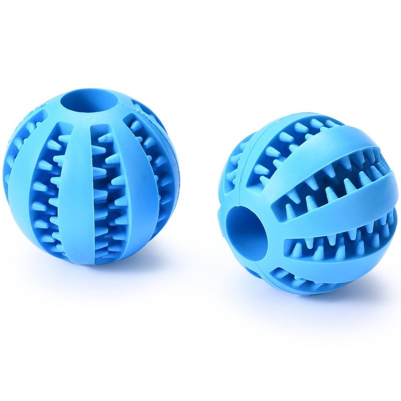 Black Rhino Interactive Dog Chew Toy Ball, Pack of 2, Blue, 1 of 4