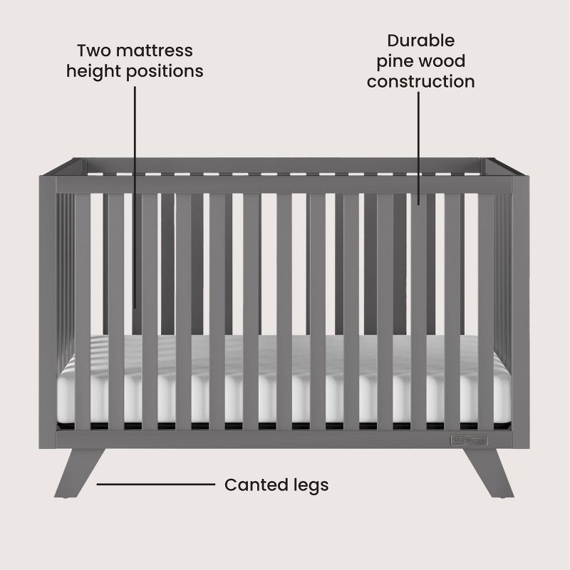 Child Craft SOHO 4-in-1 Convertible Crib - Cool Gray, 5 of 10