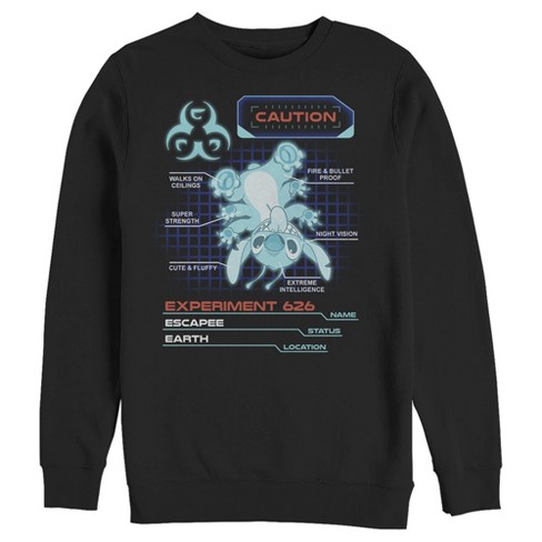 Men's Lilo & Stitch Experiment 626 Schematics Sweatshirt - Black
