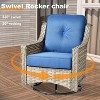 XIZZI 8 Pieces Wicker Sofa with Cushion, Swivel Rocking Chairs, High Back Rattan Chairs and Ottomans, 9 Seats Conversation Set for Backyard - 3 of 4