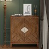 JIONJOY 2-Door Geometric Farmhouse Storage Cabinet - Accent Sideboard with Magnetic Closure for Living Room & Bedroom - 3 of 3