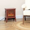 Yukimo 750W/1500W Electric Heater Fireplace, Inserts Electric Wood Fireplace Stove with Realistic Flames & Overheating Protection, Red - 2 of 4