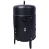 Cesicia 17" Steel Charcoal Smoker, Heavy Duty Round BBQ Grill for Outdoor Cooking - 3 of 4