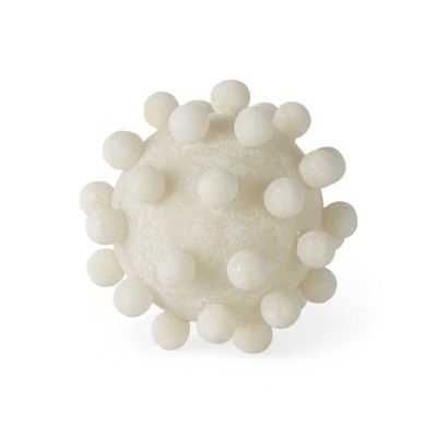 HomeRoots 5" Ivory Resin Knobby Nubs Orb Tabletop Sculpture