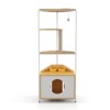 FURNIinspire Corner Cat Tower, Cat Tree with Scratching Post, Cat Condo with Feeding Station, Pet Furniture for Indoor Cats, 24.8"*15.7"*58.4" - 2 of 4
