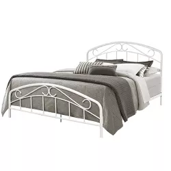 Jolie Metal Bed with Arched Scroll Design White - Hillsdale Furniture