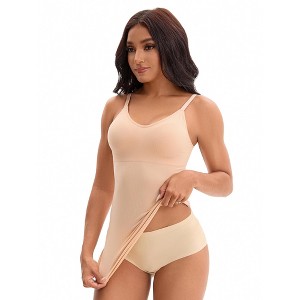 INSPIRE CHIC Women's U-Neck Shaping Full Slips Adjustable Spaghetti Strap Cami with Built-in Bra - 1 of 4