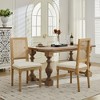 CAVINAS Linen Armless Living Room Chairs Set of 2,Dining Chairs with Square Rattan Backrest for Dining Room,Kitchen - 2 of 4