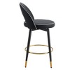 DOMETOUR 360° Rotatable Bar Chair Modern PU Comfortable Upholstered Bar Chair with Metal Legs for Dining Room Kitchen Terrace - 3 of 4