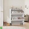 Shoe Cabinet with 2 Flip Drawers Wooden Shoe Organizer w/Adjustable Shelf Shoe Storage - 4 of 4