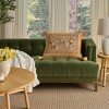 Mina Victory Vintage Floral Ribbon 19" x 25" Taupe Indoor Throw Pillow - 3 of 4