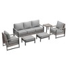 Sonkuki Outdoor Furniture Set Patio Conversation Sofa with Coffee Table Set, All-Weather PE Rattan Couch with Cushion - 2 of 4