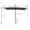 CAVINAS 6 x 9Ft Rectangular Outdoor Waterproof Umbrella,Outdoor Umbrellas for Patio Garden Backyard with Crank and Push Button Tilt - 3 of 4