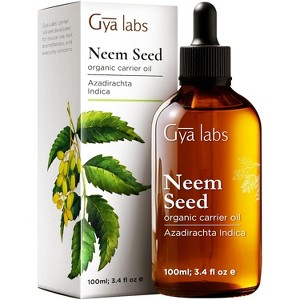 Gya Labs (3.4 Fl Oz) Organic Neem Oil for Skin -Unrefined Neem Carrier Oil for Hair, Nails - 1 of 1