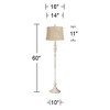 360 Lighting Colonnade Traditional Country 60" Tall Standing Floor Lamp Metal Antique White Finish Living Room Bedroom House Reading Drum Gold Shade - 4 of 4