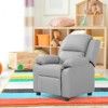Tangkula Deluxe Padded Kids Sofa Armchair Recliner Headrest Children w/ Storage Arms Gray - 3 of 4