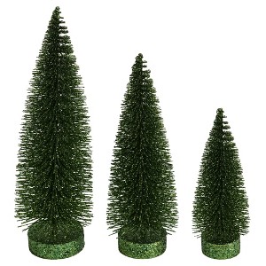 Vickerman Glitter Oval Pine Artificial Christmas Tree Set of 3 - 1 of 2
