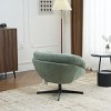 360°Swivel Chenille Accent Chair,Accent Chairs With Arms,Accent Chair With Faux Leather And Black Metal Base Frame -Maison Boucle‎ - 3 of 4