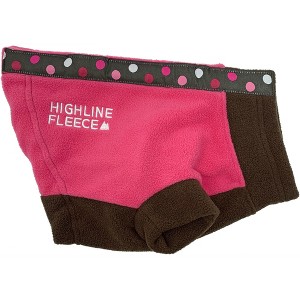 Doggie Design Highline Fleece Coat-Pink and Brown With Polka Dots - 1 of 3