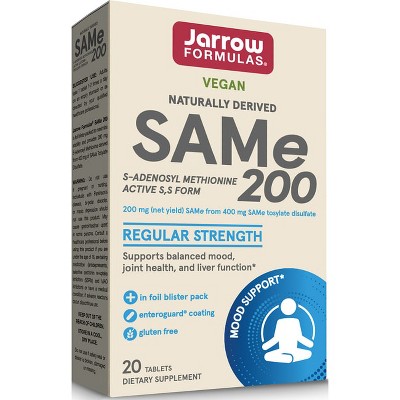 Jarrow Formulas, Inc. Vegan Naturally Derived Same 200 Regular Strength 200 mg 20 Tablets.
