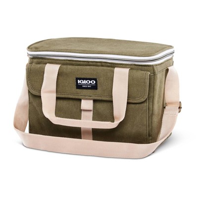 Igloo Nostalgia Lunch Sack - Olive: Insulated Polyester Canvas with Front Pocket