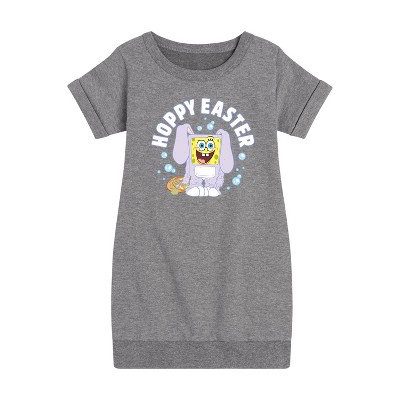 - SpongeBob SquarePants - Hoppy Easter Graphic Short Sleeve Fleece Dress
