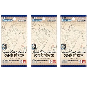 BANDAI One Piece Card Game Extra Booster Anime 25th Collection EB-02 Booster Pack (Japanese) - 3 Packs - 18 Cards - 1 of 3