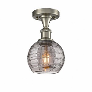 Athens Deco Swirl - 1 Light Semi-Flush Mount In Industrial Style-11 Inches Tall and 6 Inches Wide - 1 of 1