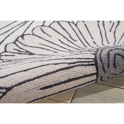 Elysian Ivory & Multicolor Floral Hand-Hooked 5' x 7' Synthetic Area Rug
