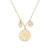 Slickblue Small Pendant Necklace, Moon Evil Eye Hamsa Charms, Lobster Clasp Jewelry, Boho Gold, 16"+2" - 3 of 4