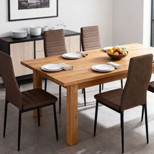 Homy Casa Ann Faux Leather Dining Chairs Set of 4, Padded Seat & Metal Legs for Kitchen & Dining Room - 1 of 4