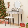 Tangkula Makeup Vanity Set Dressing Vanity Desk w/ Mirror & 3-Color Dimmable LED Lights - 4 of 4