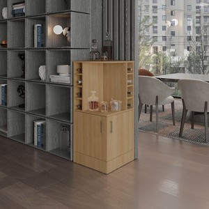 NicBex Buffet Cabinet with Storage 42" T Corner Bar Cabinet Sideboard Cabinet with 8 Bottle Cubbies and Double Door for Living Room - 1 of 4