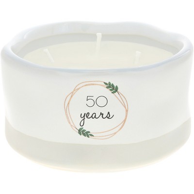 Pavilion Gift Company - 50 Years - 8 oz - 100% Soy Wax Reveal Candle Scent: Tranquility - Flame Candles