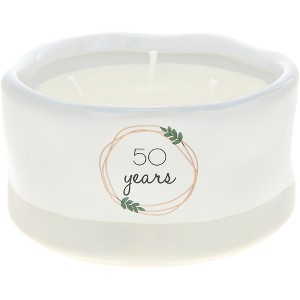 Pavilion Gift Company - 50 Years - 8 oz - 100% Soy Wax Reveal Candle Scent: Tranquility - Flame Candles - 1 of 4