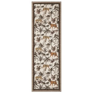 Tiger and Leopard Area Rug for Living Room Washable Non Slip Low Pile Rugs Botanical Jungle Animal Print Stain Resistant Floor Cover for Bedroom - 1 of 4