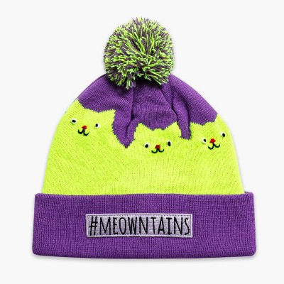 Turtle Fur #meowntains Pom Beanie - Girls Cat Winter Hat