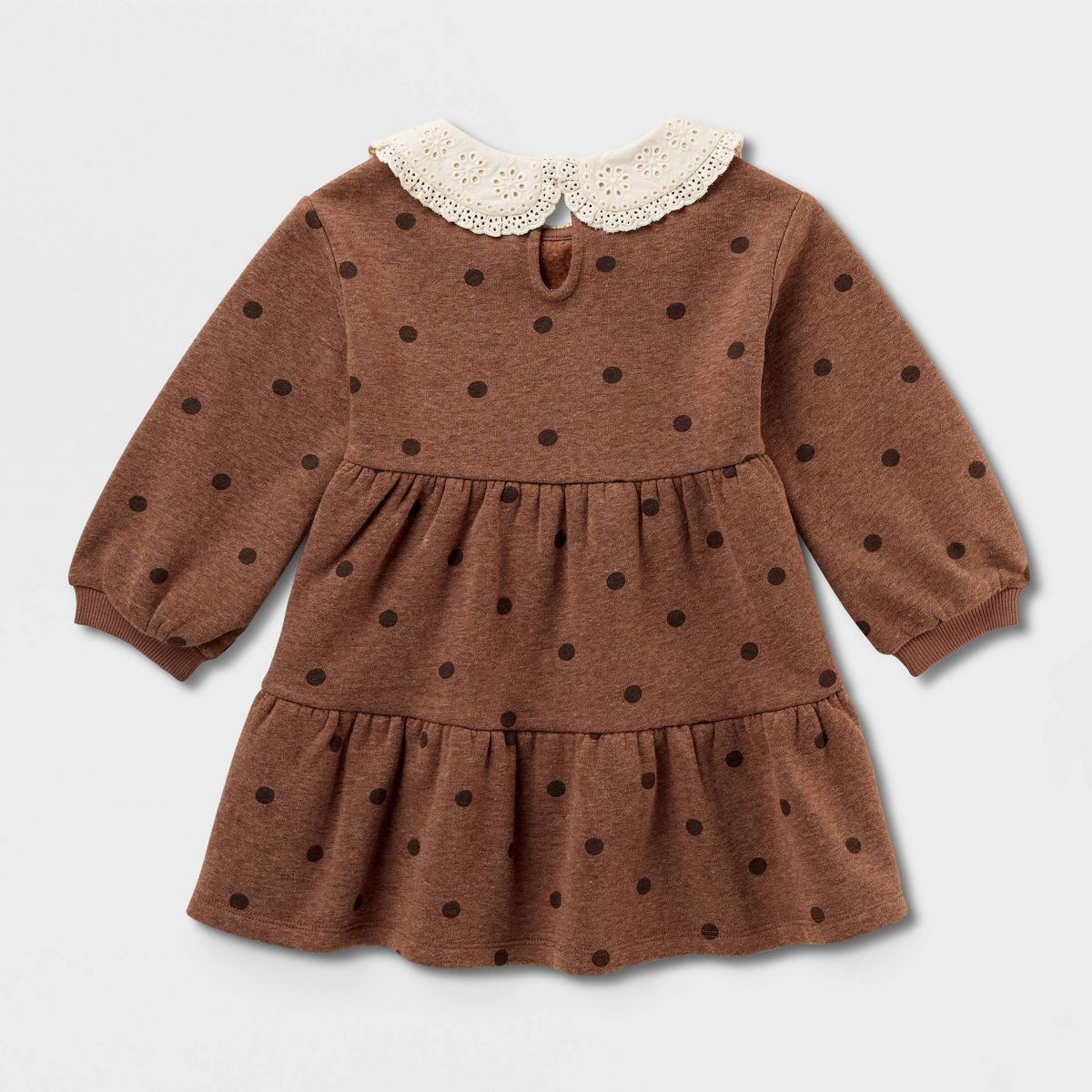 Baby and Toddler Girls' Long Sleeve Fleece Tiered Dress - Cat & Jack™ - thumbnail 3