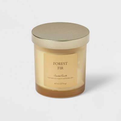4.5oz Glass Forest Fir Candle Gold - Threshold™