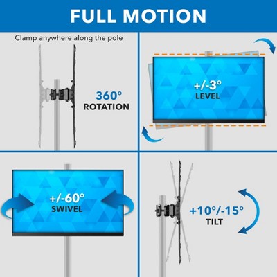 Mount-It! Full Motion Black Steel and Aluminum TV Pole Mount for 32" to 55" Screens