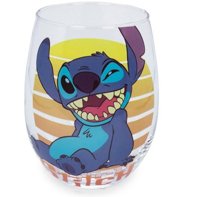 Silver Buffalo Disney Lilo & Stitch Stemless Wine Glass | Holds 20 Ounces