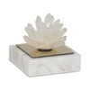 Glass Crystal Decorative Object with White Marble Base - 4" Modern Glam Accent for Home, Office, Bedroom, or Living Room - 3 of 4