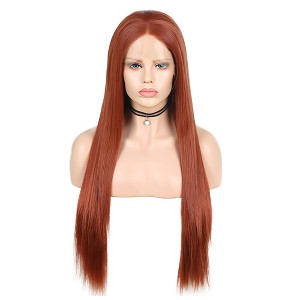 Unique Bargains Women Long Straight Hair Lace Front Wigs with Wig Cap 24" 21" - 23" 1PC - 1 of 4